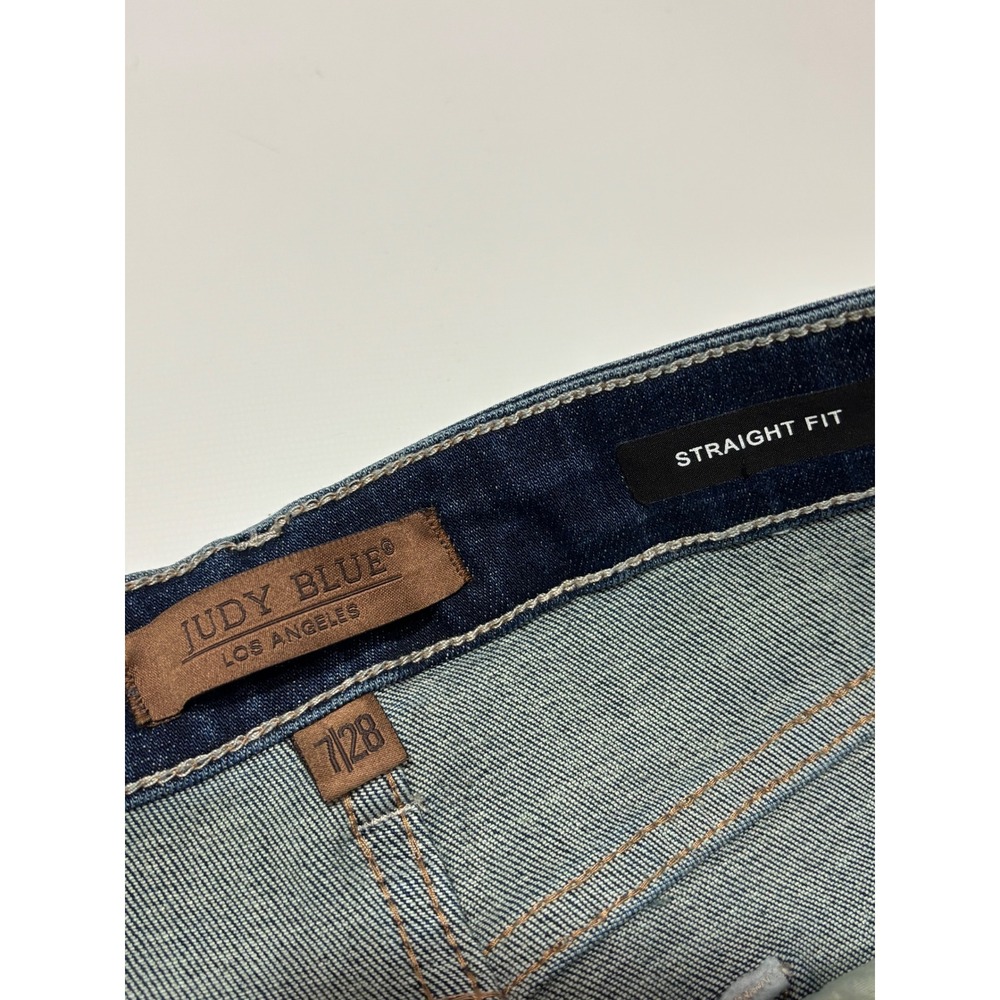 Judy Blue Jeans Women 7/28 Dark Wash Straight Fit High Rise Stretch JB88869DK - Picture 4 of 10